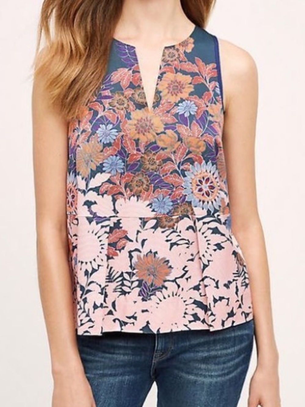 Anthropologie HD in Paris Elsie Floral Peplum Blouse